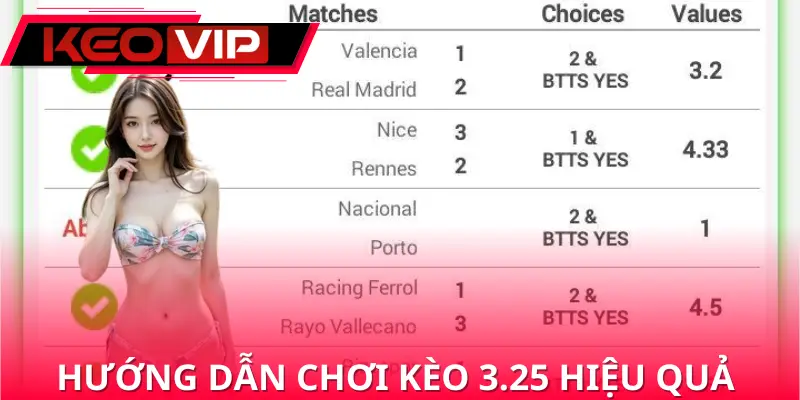 Hướng dẫn cách chơi kèo 3.25 cho từng hội viên Hướng dẫn cách chơi kèo 3.25 cho từng hội viên